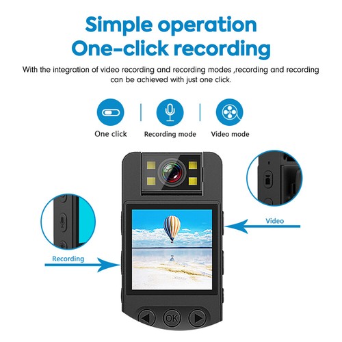 Mini Wi-Fi 1080P Video Recorder DVR IR Night Cam Body Police Camera LED Screen - Picture 4 of 17