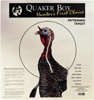 Quaker Boy 80112 Paper Target Turkey 20''x20'' Life Size 100 Pack Patterning