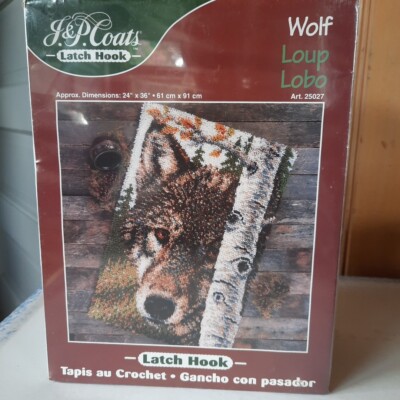 J & P Coats Wolf Latch Hook Kit 25027..New In Box