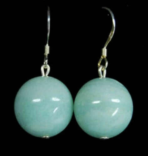 Natura 6/8/10/12mm Light Blue Aquamarine Round Gems Beads Dangle Hook Earrings - Picture 2 of 16