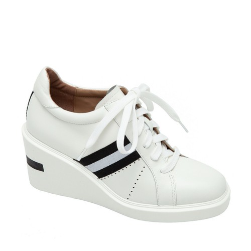 Linea Paolo Sneaker Kandis Wedge Striped Lace Up Leather Y2K 90s Sz 11M - Picture 2 of 18