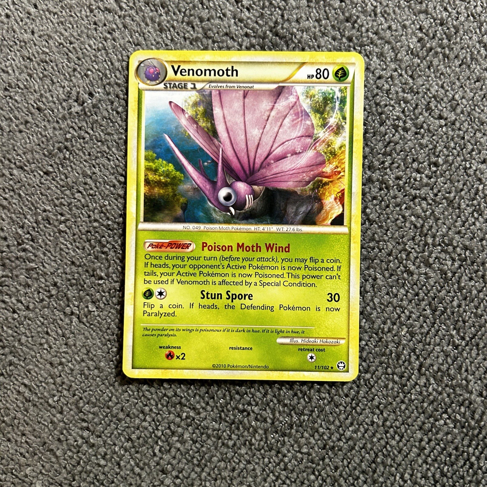 Venomoth 11/102 HGSS Triumphant  Regular Deck Exclusive TCG Pokemon Card NM