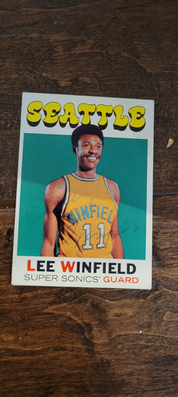 1971-72 TOPPS SIGNED CARD LEE WINFIELD SEATTLE SUPERSONICS BRAVES KINGS # 103