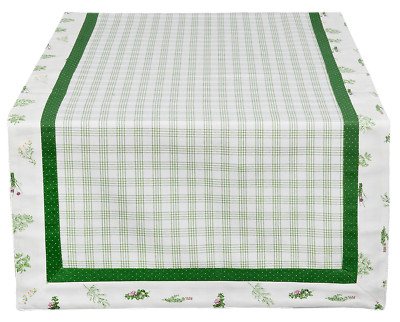 Clayre & Eef Rosemary Tischläufer 50 x 140 cm Baumwolle Kräuter Küchenkräuter