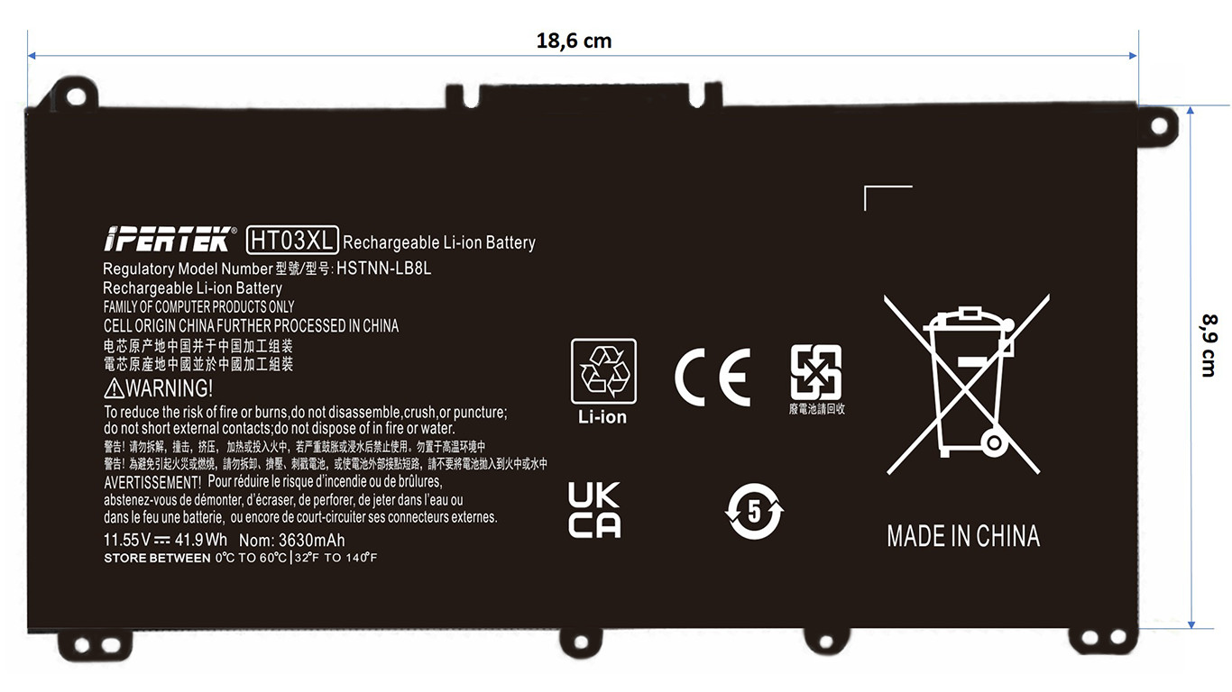 Batteria Professionale HT03XL per HP 255 G7 15-dw0120nl - 41Wh - 3