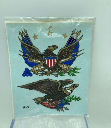 Calcomanías calcomanías vintage 1981 decorativas Meyercord patrióticas American Eagle #0235 A9 - Imagen 2 de 4