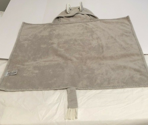 Elegant Baby Gray Elephant Unisex Bath Beach Towel Hooded Cover 100% Cotton - Picture 5 of 6