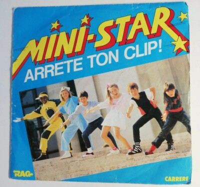 N382 Vinyl 45 Umdrehungen Mini-Star Stopp deinen Clip! Bagger, Carrere, 3 Schweizer 