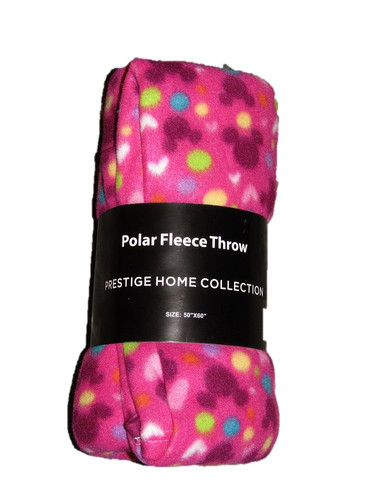 Polka Dots Minnie Mickey Mouse Pattern Pink 50x60 Polar Fleece Blanket Throw - Picture 2 of 3