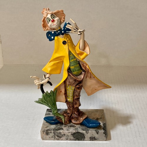 Vintage Fontanini Depose Clown Umbrella Figurine Carrara Marble Made in Italy - Picture 2 of 17