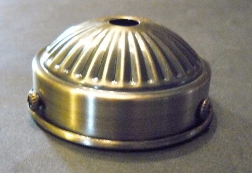 Halter Tasse 2 1/4" Monteurschirm Lampe Teil Stahl Ant. Messingplatte 3/8" Loch (HC1) - Bild 3 von 3