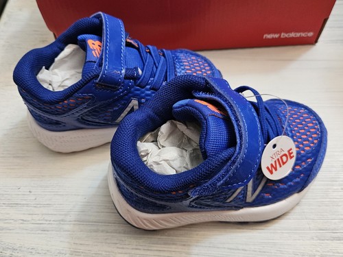 New Balance Sneakers Toddler Size 4 XW Blue & Orange KV519DPI Running Shoes NIB - Picture 3 of 6