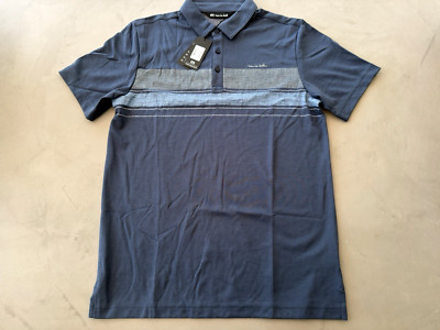 Travis Mathew Gamblin Herren Golf Polo Shirt Medium Kleid blau
