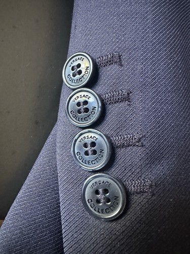 Versace Collection Navy Single Breast 2 Button Blazer Size 52 100% Wool - Picture 19 of 19
