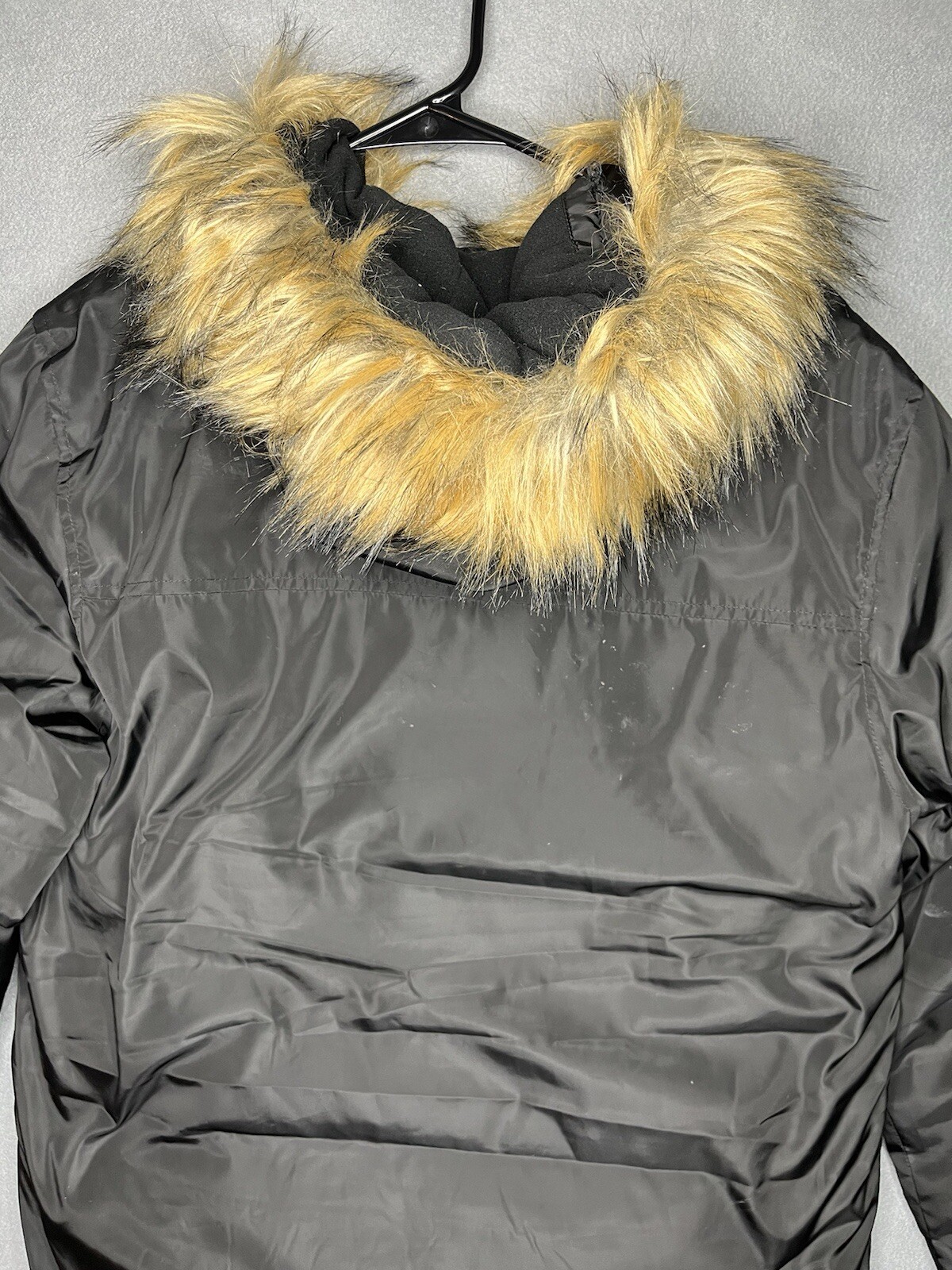 Unisex Guy Laroche Homme Black Puffer Jacket Small Quilted Fur Lined Hood GLH-92