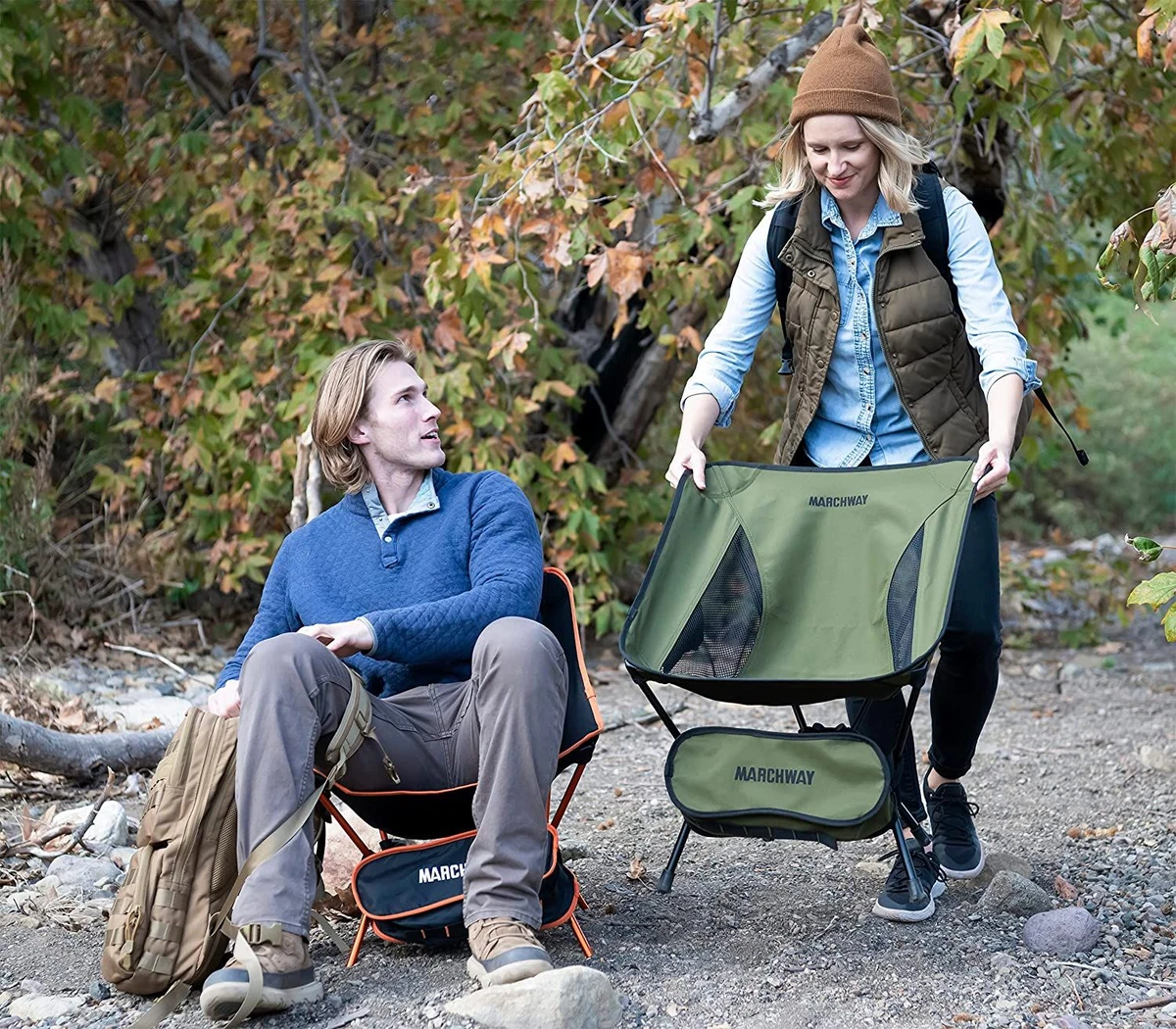 MARCHWAY Lightweight Folding Camping Chair Stable Portable