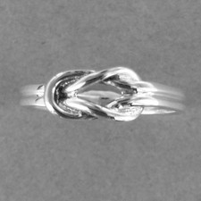Eternity Love Knot Silver Ring2-knotr Ring2-925 Sterling Silver-Heart Knot Ring2
