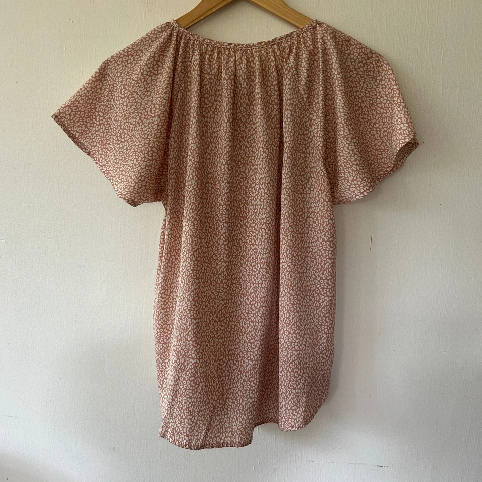 SHEIN 衬衫女式 6 粉色奶油色领带上衣 Coquette 女性微花卉 Y2K — 第 4/4 张图片