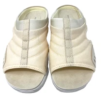 Easy Spirit Slip On Open Toe Sandals Traciee2 Ivory Size 9.5 WW Extra Wide