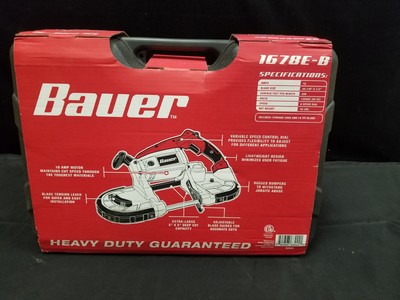 Bauer 1678E-B Variable Speed Deep Cut Band Saw Kit Blade & Case 10amp