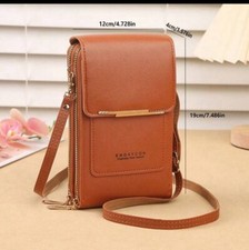 Soft PU Touch Screen Cell Phone Wallet Crossbody Shoulder Bag