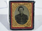 CIVIL WAR TINTYPE PHOTO - SOLDIER - 2" X 2 1/2"