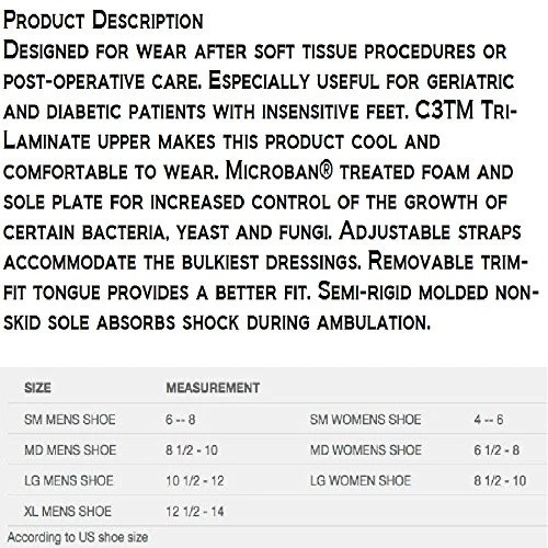 Zapato postoperatorio FLA para hombre con MicroBan negro mediano Foto 3 de 3