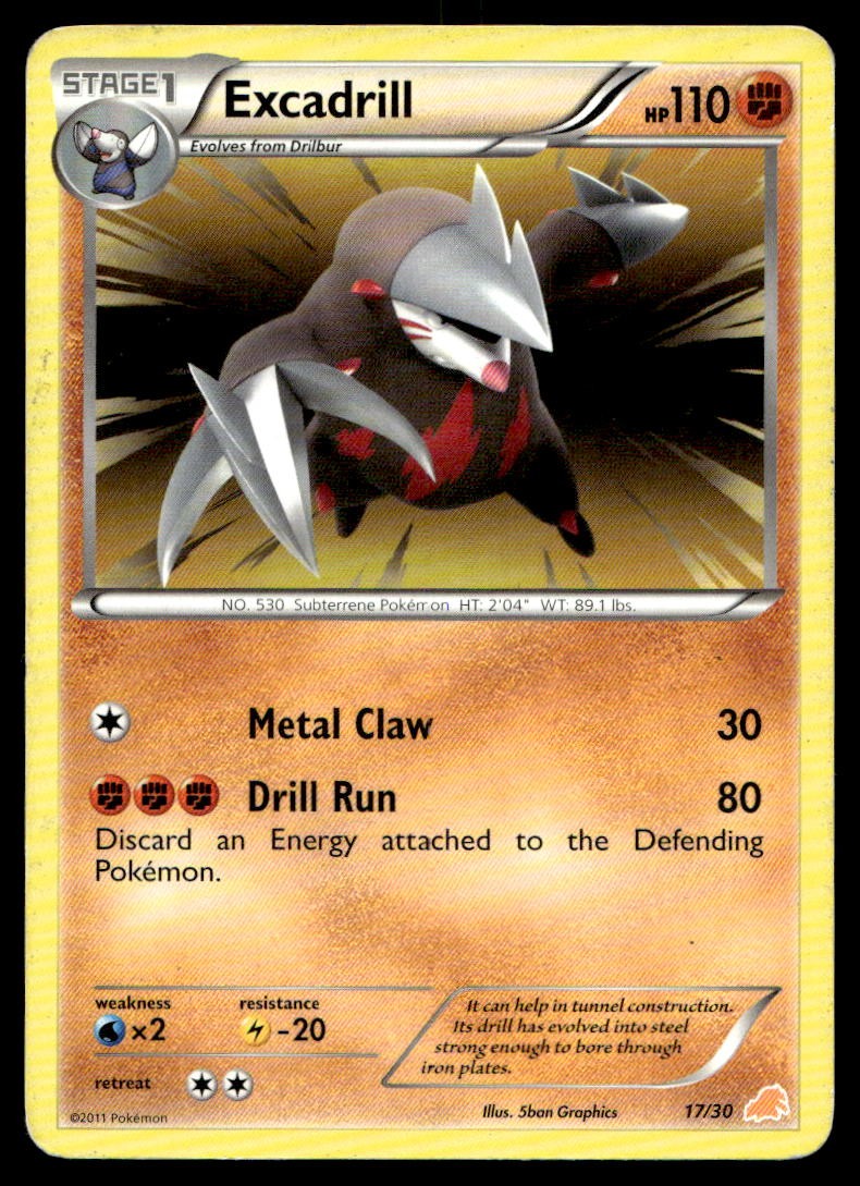 HP Excadrill (#17 Non-Holo) [BW Trainer Kit: Excadrill & Zoroark 17/30] Commo...