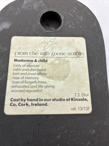 Bronze Madonna And Child Plaque Made By Wild Goose Studio Kinsale Ireland - Foto 9 di 11