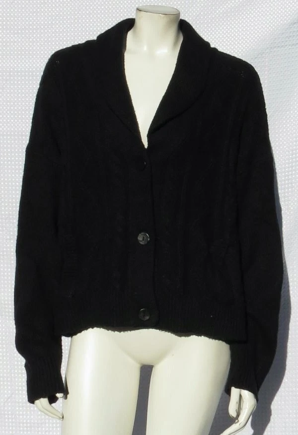 Cardigan Overdrive Noir - Taille M/L - Coton 100% - Occasion Très Bon état