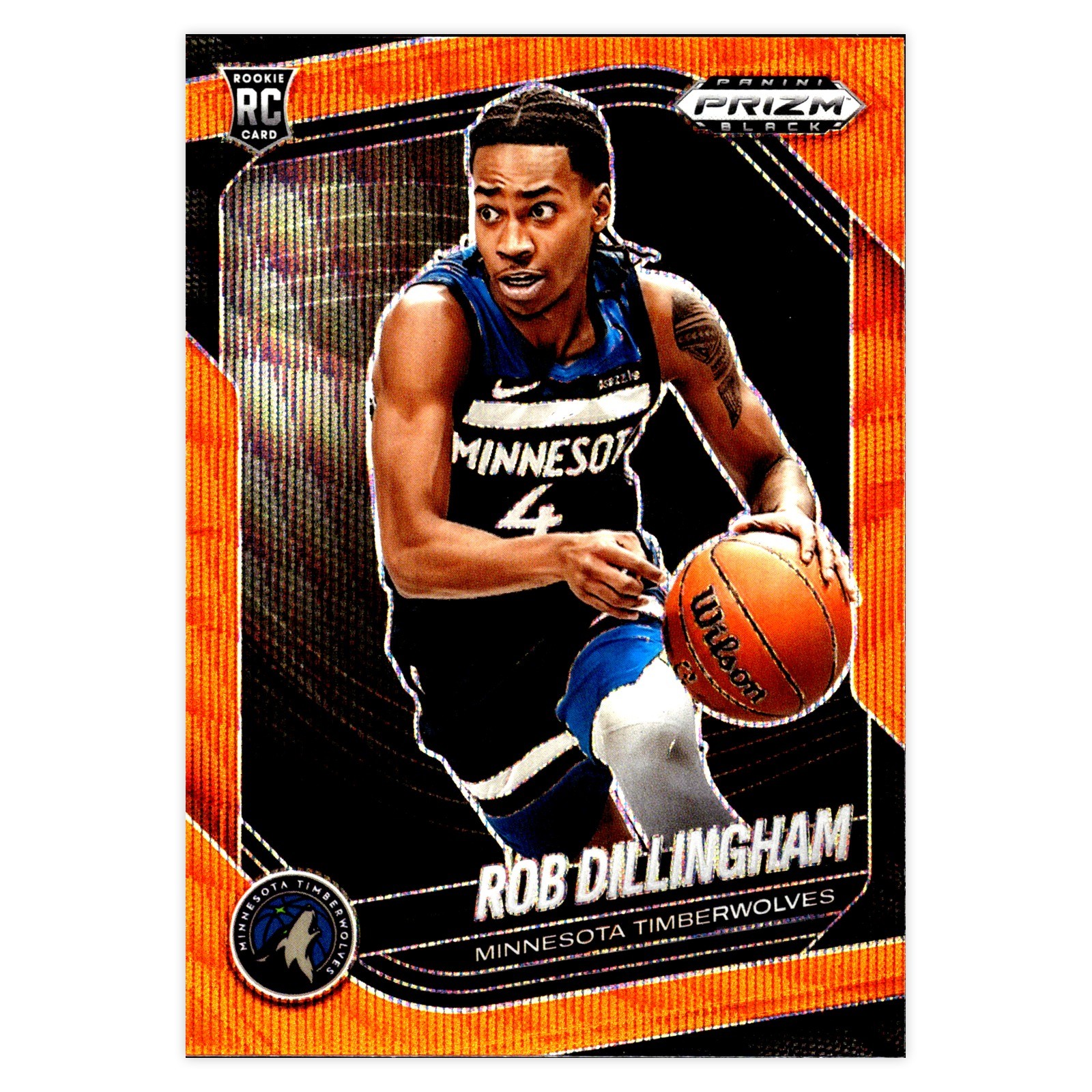 Rob Dillingham Rookie | #/60 2024-25 Panini Prizm Black #39 Orange Wave
