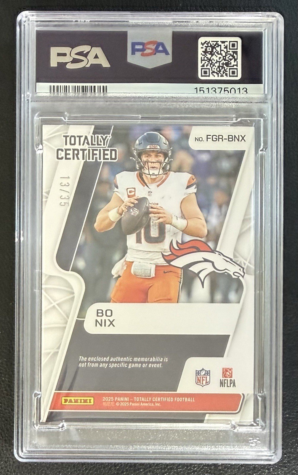 2024 TOTALLY CERTIFIED BO NIX /35 FABRIC/GAME RK-MIR PLT CAMO #FGRBNX PSA MINT 9 view 6