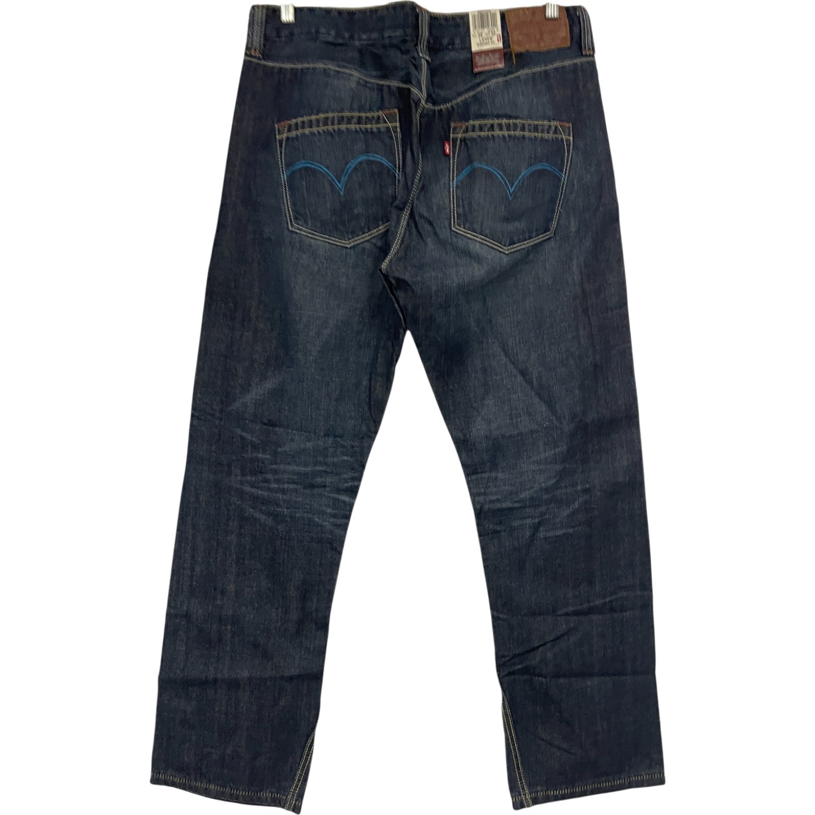 S Jeans Size 36x32 Blue Denim Straight Fit Dark Wash 100% Co