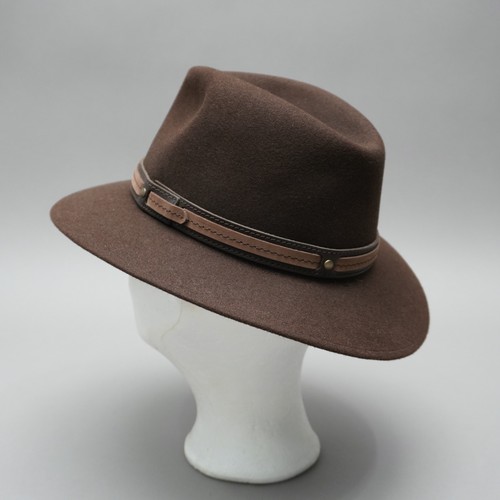 Cappello Guerra 1855 Fatto A Mano In Feltro Marrone Taglia 55 1.MIN - Foto 3 di 6