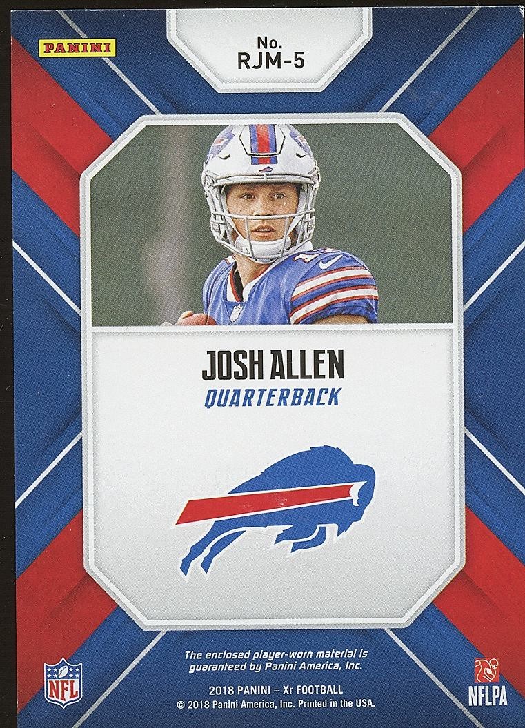Josh Allen 2018 XR Jumbo Jersey Color Patch RC Rookie Buffalo