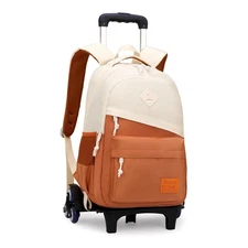 Rolling Backpack for Boys Girls BookBag with Wheels Luggage Trolley Back Pack...