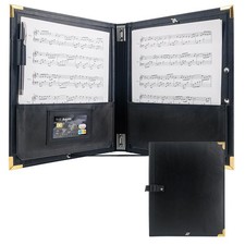 GraduatePro Elastic Music Sheet Holder 9.5" x 12" PU Leather Choir Music Fold...
