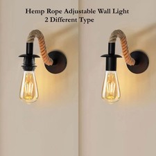 Retro Vintage Wall Light Industrial Metal Wall Lamp Indoor Rope Sconce Bedroom