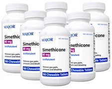 Major Simethicone Gas Relief 80 mg 100 Chewable Tablets Pack of 6