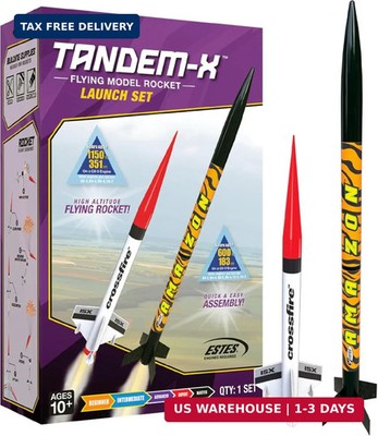 Estes 1469 Tandem X Rocket-Building Kit, Beginner Flying-Rocket Model Kit for Ag