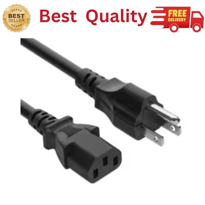 1.5M US Power Cord IEC C13 to NEMA 5-15P 3 Pin PC Monitor Power Cable Black