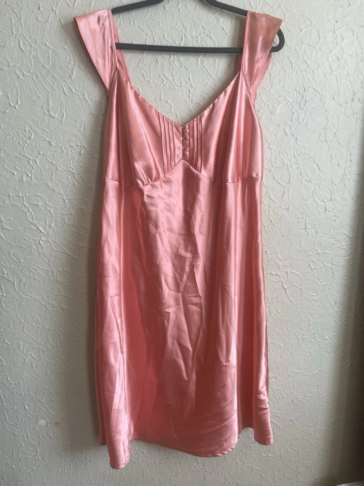 Conjunto de camisón de seda melocotón de 2 piezas para mujer talla 2XL de Chanteuse Foto 2 de 4