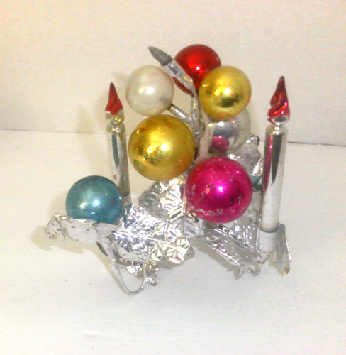 1950 's Mercury Glass Candle Centerpiece 6" x 4"