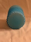 Vintage 3.75 Inch Blue Satin Swirl Glass Tumbler — photo 4
