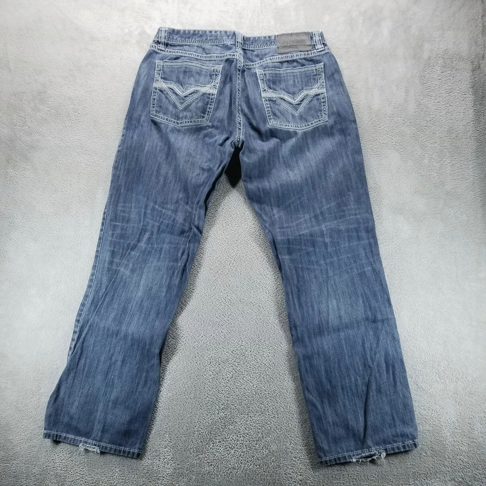 Rock & Roll Denim Jeans Mens 36x34 Blue Revolver Slim Straight Western - Image 2 of 4