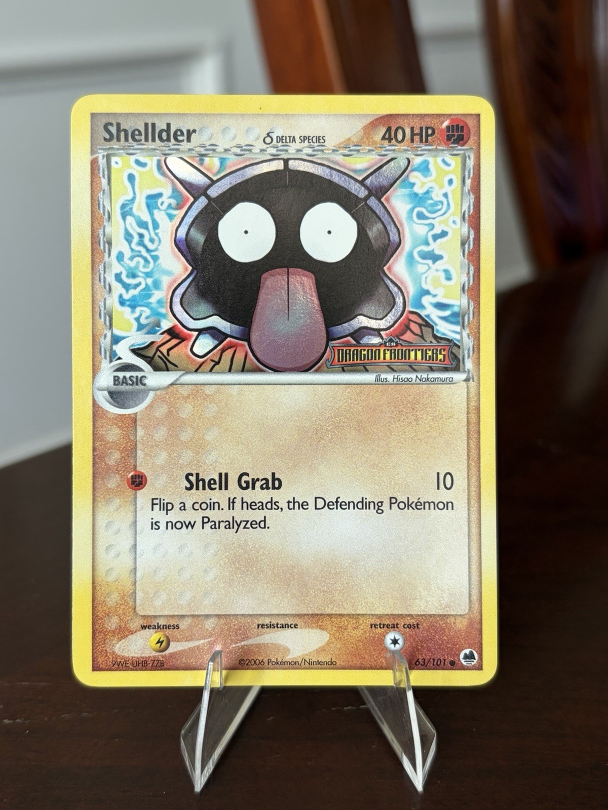 Pokemon TCG Shellder 63/101 Holo Dragon Frontiers STAMPED LP