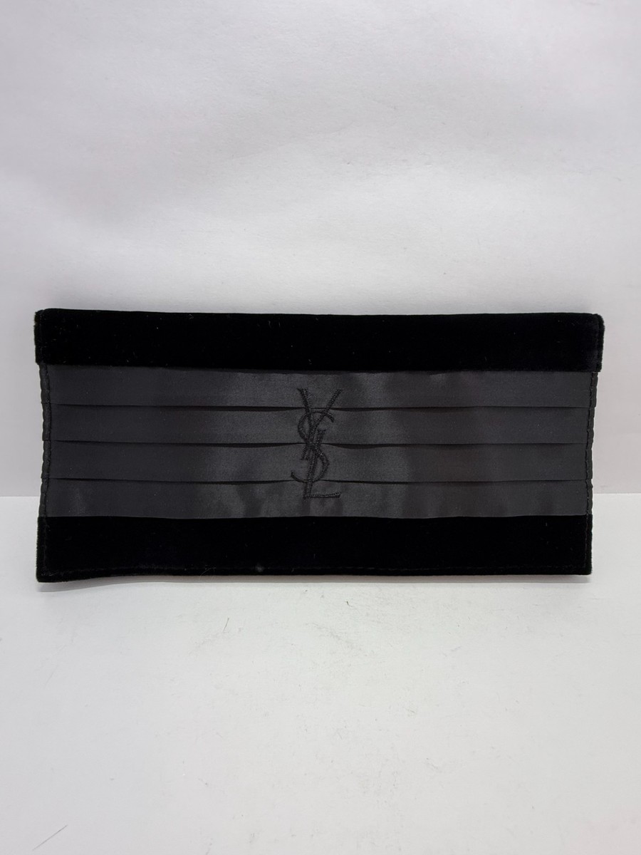 Vintage Yves Saint Laurent Clutch Purse Bag Pouch Velvet Pleated