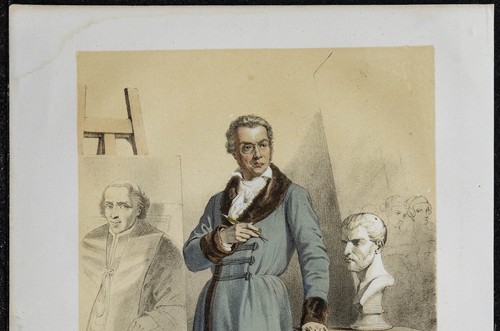 1846 - Portrait de David - Lithographie ancienne - Peintre officiel de Napoléon - Picture 2 of 3