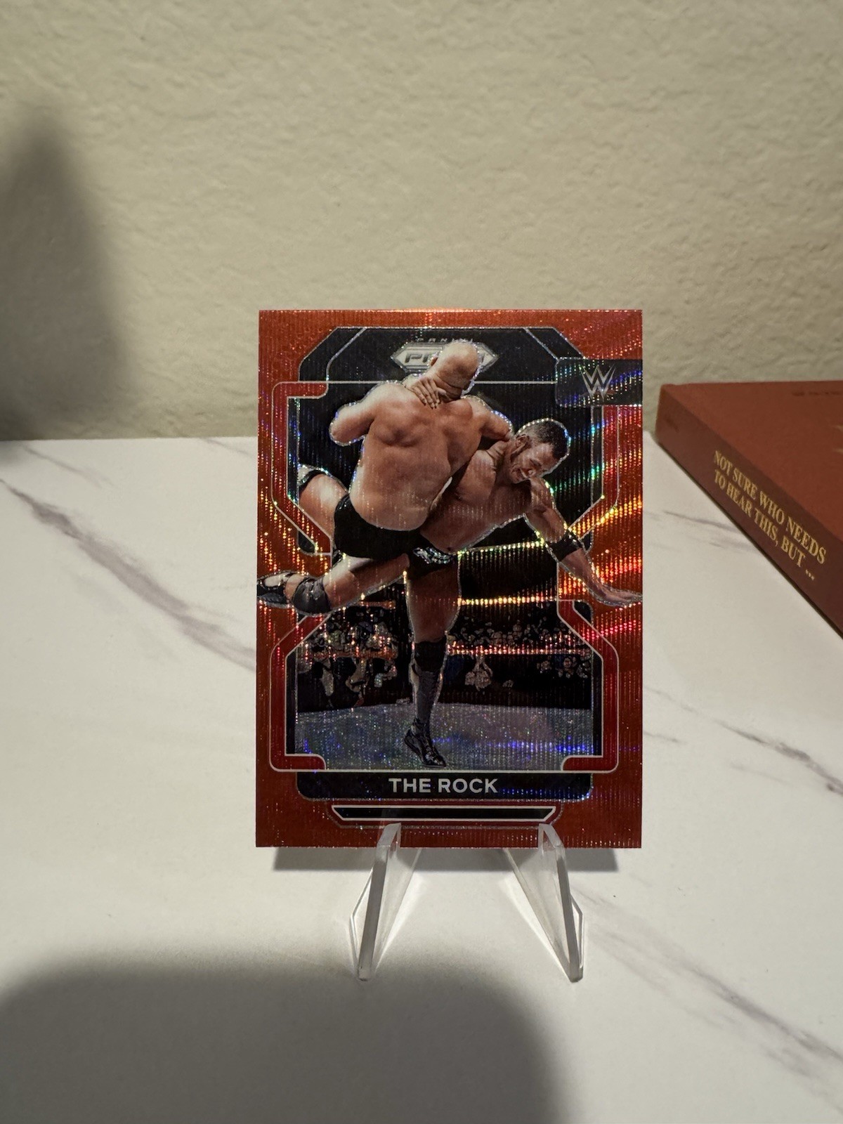 2022 Panini Prizm WWE The Rock #191 Red Wave Prizm