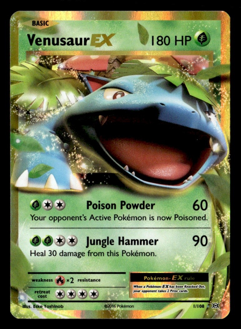 Venusaur EX Ultra Rare Holo XY - Evolutions 1/108 NM Pokémon TCG